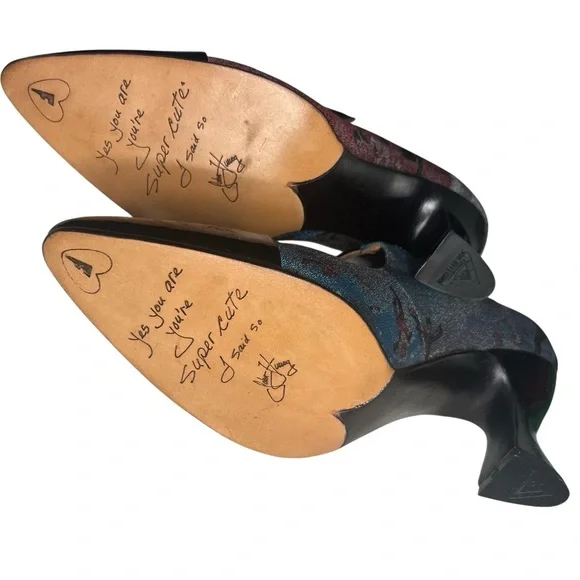 JOHN FLUEVOG Shiloh JF Tapestry Patent Leather Mary Jane Shoes Heels Size 8 - Picture 8 of 11